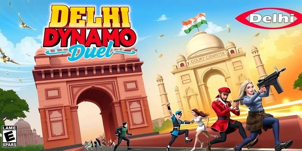 Delhi Dynamo Duel Official Cover Art Delhi Dynamo Duel game cover showing Red Fort, India Gate and playable characters